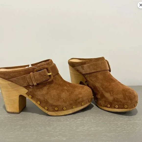 Veronica Beard Dacey Suede Mule Clogs Womens Size 8 in Pecan Brown NWOT - Picture 3 of 7